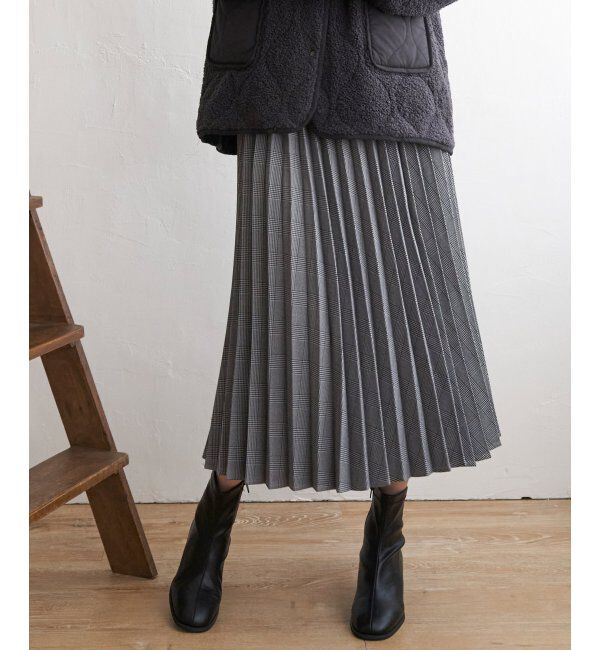 ikka「ウーリッシュフラノプリーツスカート」|スカート|