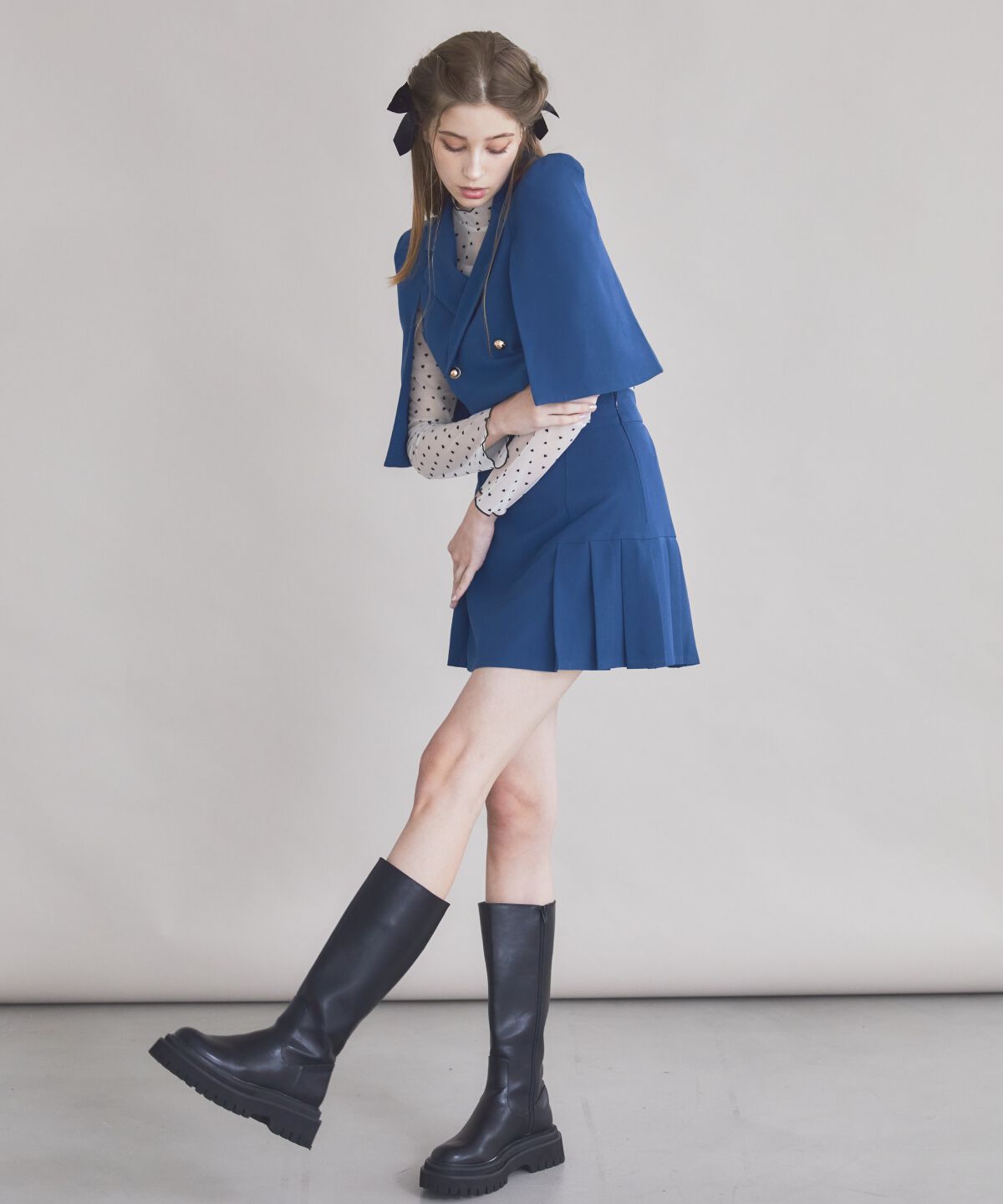 REDYAZEL「ケープ風ショートジャケット」|テーラードジャケット|