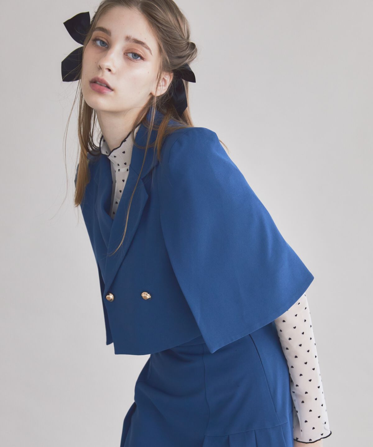 REDYAZEL「ケープ風ショートジャケット」|テーラードジャケット|