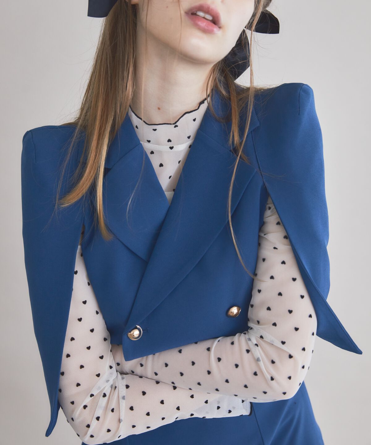 REDYAZEL「ケープ風ショートジャケット」|テーラードジャケット|