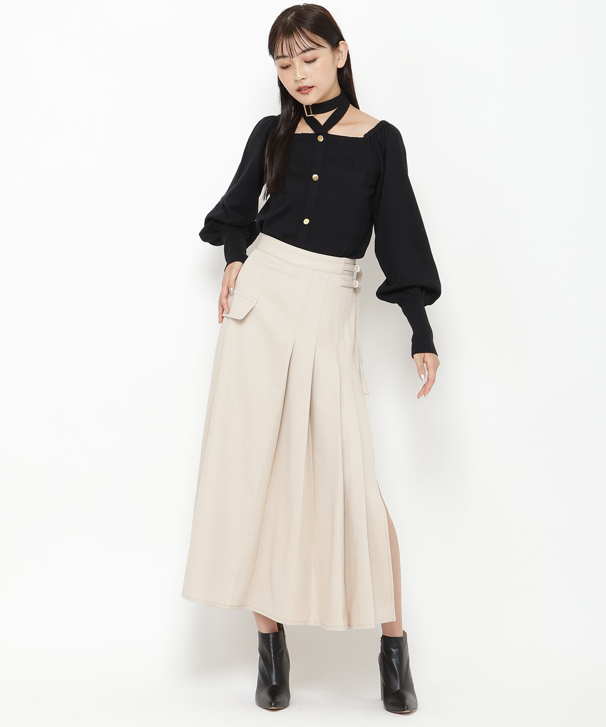 REDYAZEL「ネックベルトニットトップス」|ニット・セーター|