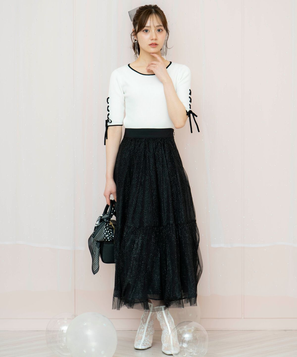 WILLSELECTION「ラメチュールティアードスカート」|フレア|