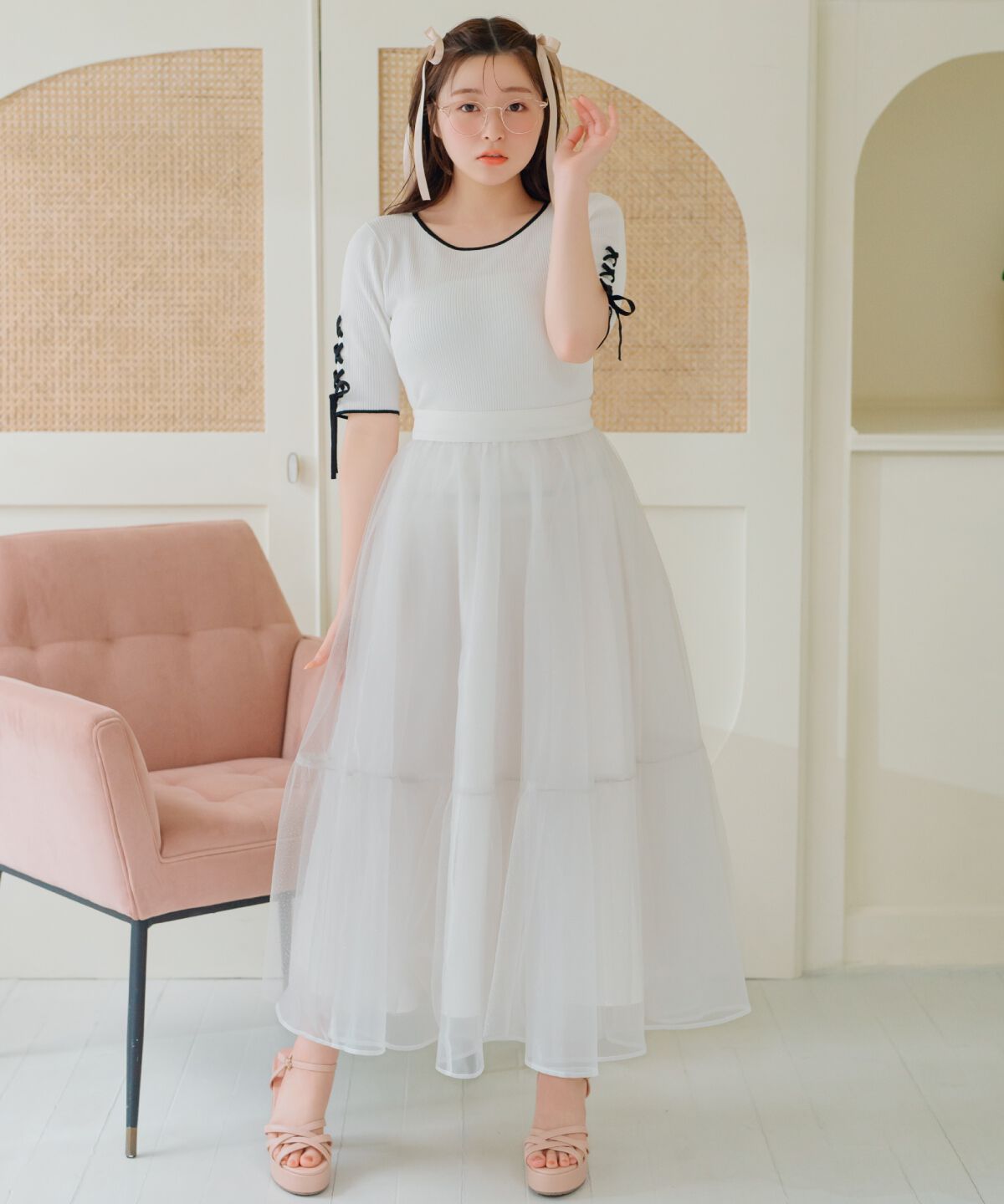 WILLSELECTION「ラメチュールティアードスカート」|フレア|