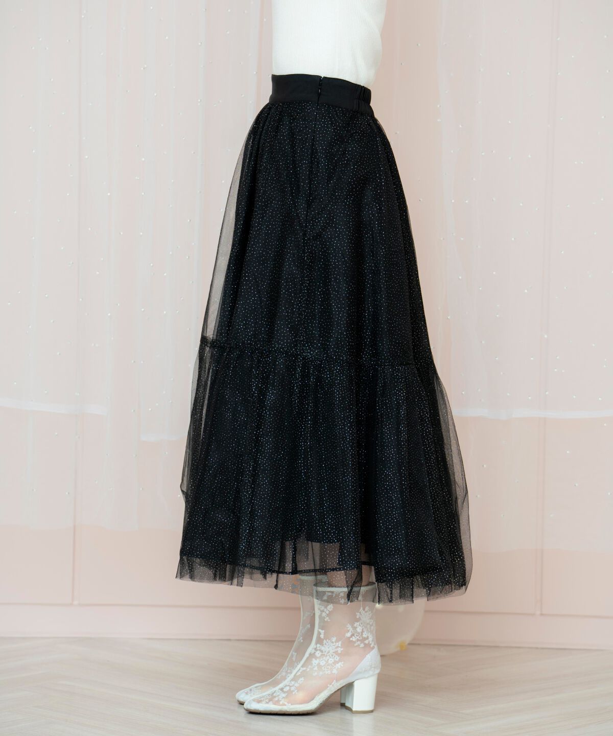 WILLSELECTION「ラメチュールティアードスカート」|フレア|