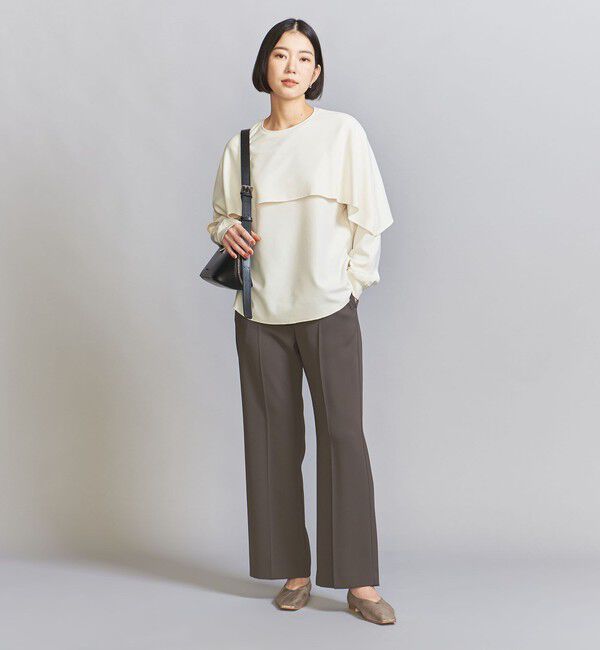 BEAUTY&YOUTH UNITED ARROWS「【WEB限定 Wardrobe DAILY MINIMAL】ケープフリル レイヤーカットソー」|Tシャツ・カットソー|