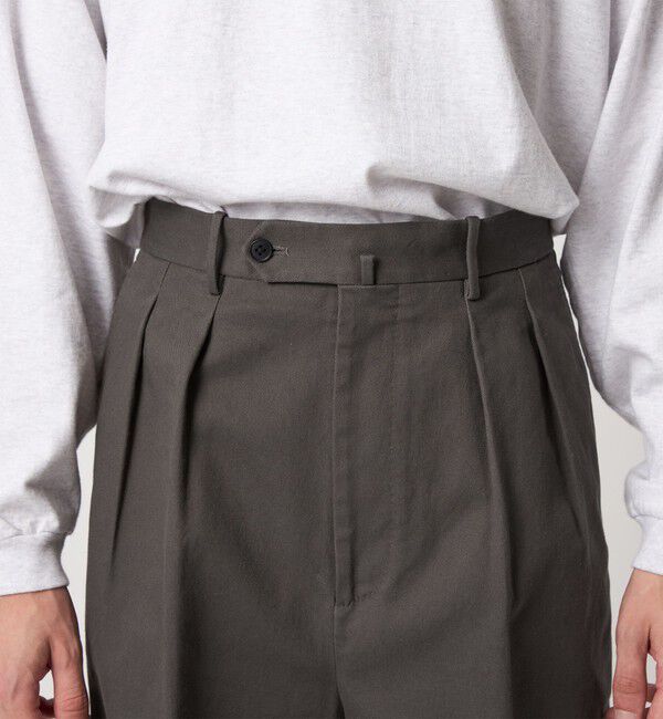 STEVEN ALAN「＜Steven Alan＞ ドリル インツープリーツ ドレス トラウザーズ」|チノ|