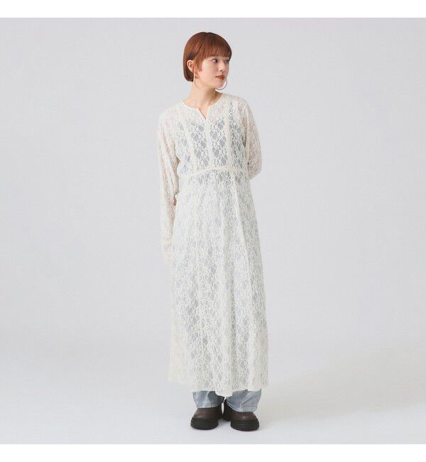 Ray BEAMS 「レース キーネック ワンピース」|ワンピース|OFF_WHT