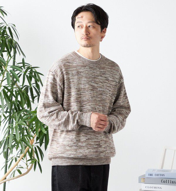 SHIPS any「SHIPS any: 〈手洗い可能〉 メランジ コットン ミックス クルーネック ニット◇」|ニット・セーター|
