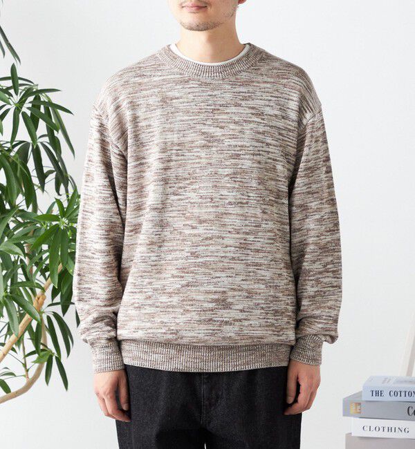 SHIPS any「SHIPS any: 〈手洗い可能〉 メランジ コットン ミックス クルーネック ニット◇」|ニット・セーター|