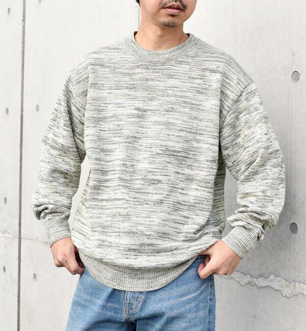 SHIPS any「SHIPS any: 〈手洗い可能〉 メランジ コットン ミックス クルーネック ニット◇」|ニット・セーター|