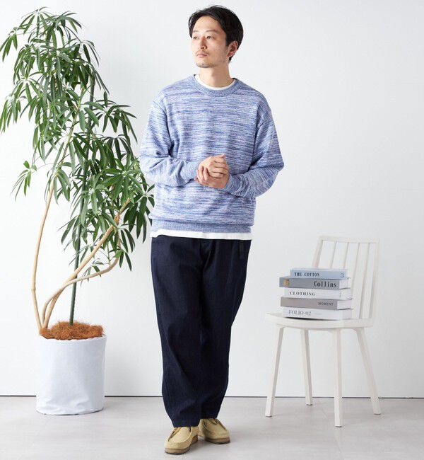 SHIPS any「SHIPS any: 〈手洗い可能〉 メランジ コットン ミックス クルーネック ニット◇」|ニット・セーター|