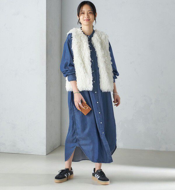 SHIPS for women「〈手洗い可能〉フェザー ヤーン ショート ジレ 24SS ◇」|ベスト・ジレ|