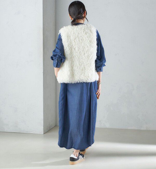 SHIPS for women「〈手洗い可能〉フェザー ヤーン ショート ジレ 24SS ◇」|ベスト・ジレ|