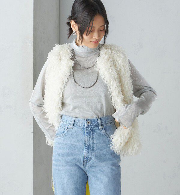 SHIPS for women「〈手洗い可能〉フェザー ヤーン ショート ジレ 24SS ◇」|ベスト・ジレ|