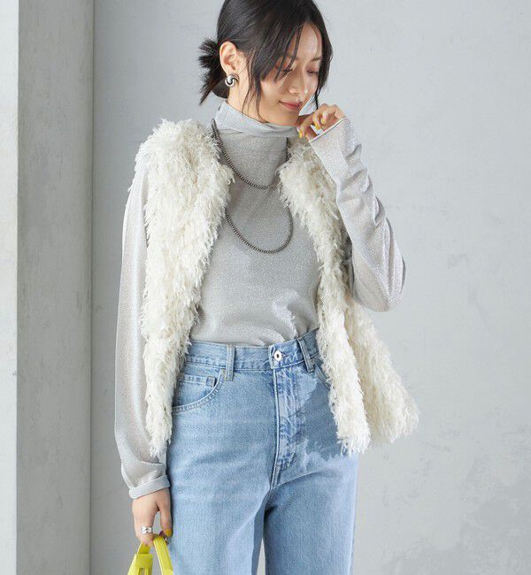 SHIPS for women「〈手洗い可能〉フェザー ヤーン ショート ジレ 24SS ◇」|ベスト・ジレ|