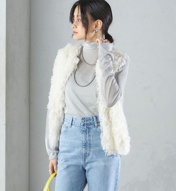 SHIPS for women「〈手洗い可能〉フェザー ヤーン ショート ジレ 24SS ◇」|ベスト・ジレ|