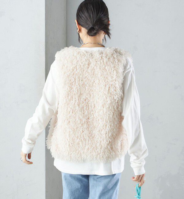 SHIPS for women「〈手洗い可能〉フェザー ヤーン ショート ジレ 24SS ◇」|ベスト・ジレ|