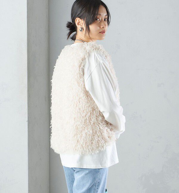 SHIPS for women「〈手洗い可能〉フェザー ヤーン ショート ジレ 24SS ◇」|ベスト・ジレ|