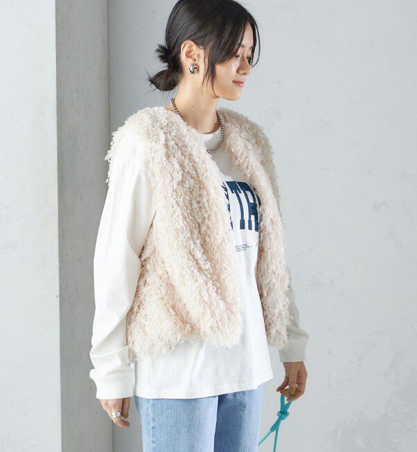 SHIPS for women「〈手洗い可能〉フェザー ヤーン ショート ジレ 24SS ◇」|ベスト・ジレ|