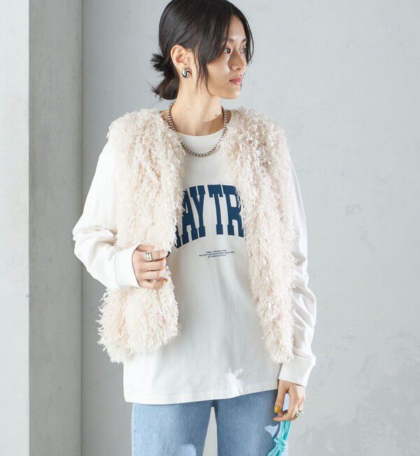 SHIPS for women「〈手洗い可能〉フェザー ヤーン ショート ジレ 24SS ◇」|ベスト・ジレ|