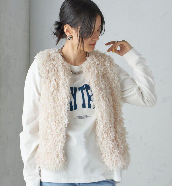 SHIPS for women「〈手洗い可能〉フェザー ヤーン ショート ジレ 24SS ◇」|ベスト・ジレ|