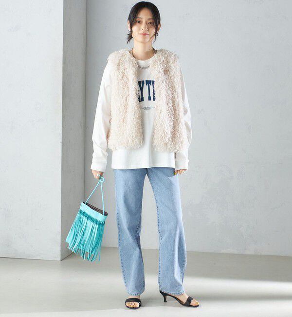 SHIPS for women「〈手洗い可能〉フェザー ヤーン ショート ジレ 24SS ◇」|ベスト・ジレ|