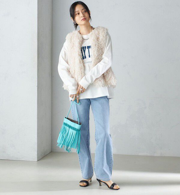 SHIPS for women「〈手洗い可能〉フェザー ヤーン ショート ジレ 24SS ◇」|ベスト・ジレ|