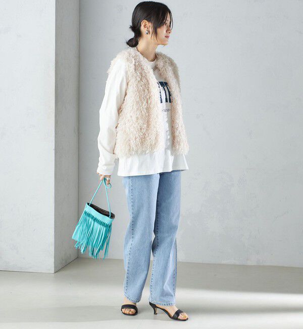 SHIPS for women「〈手洗い可能〉フェザー ヤーン ショート ジレ 24SS ◇」|ベスト・ジレ|