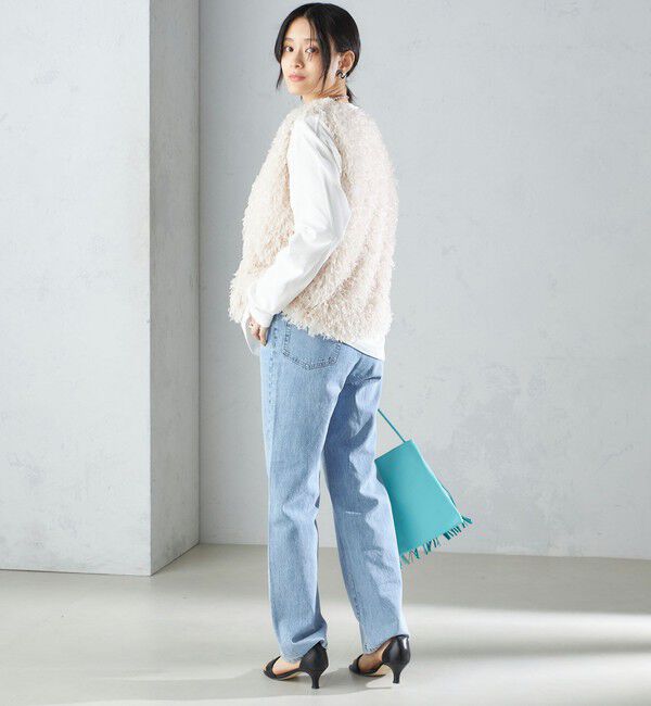 SHIPS for women「〈手洗い可能〉フェザー ヤーン ショート ジレ 24SS ◇」|ベスト・ジレ|