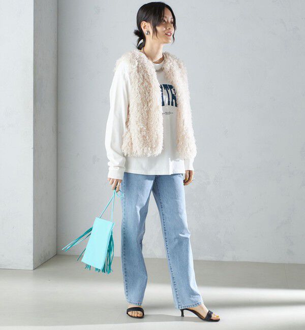 SHIPS for women「〈手洗い可能〉フェザー ヤーン ショート ジレ 24SS ◇」|ベスト・ジレ|