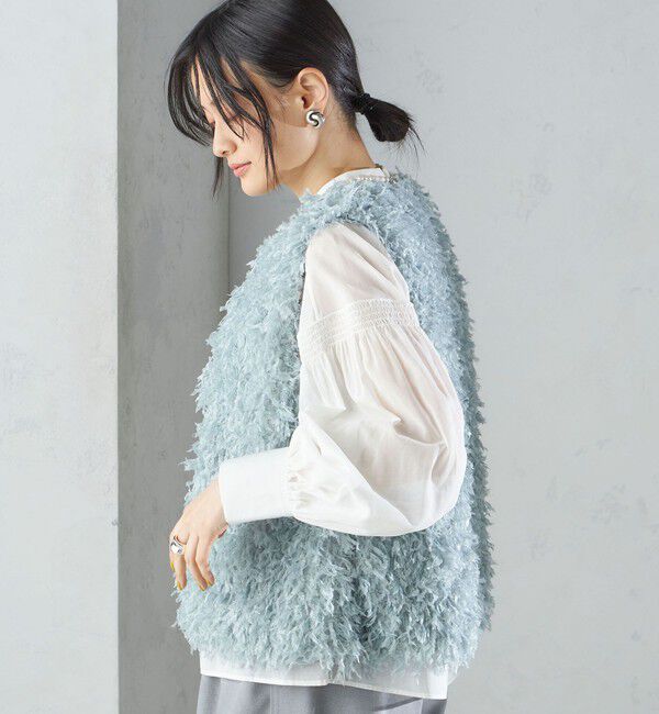 SHIPS for women「〈手洗い可能〉フェザー ヤーン ショート ジレ 24SS ◇」|ベスト・ジレ|