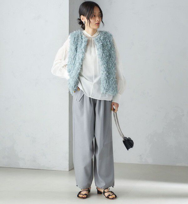 SHIPS for women「〈手洗い可能〉フェザー ヤーン ショート ジレ 24SS ◇」|ベスト・ジレ|