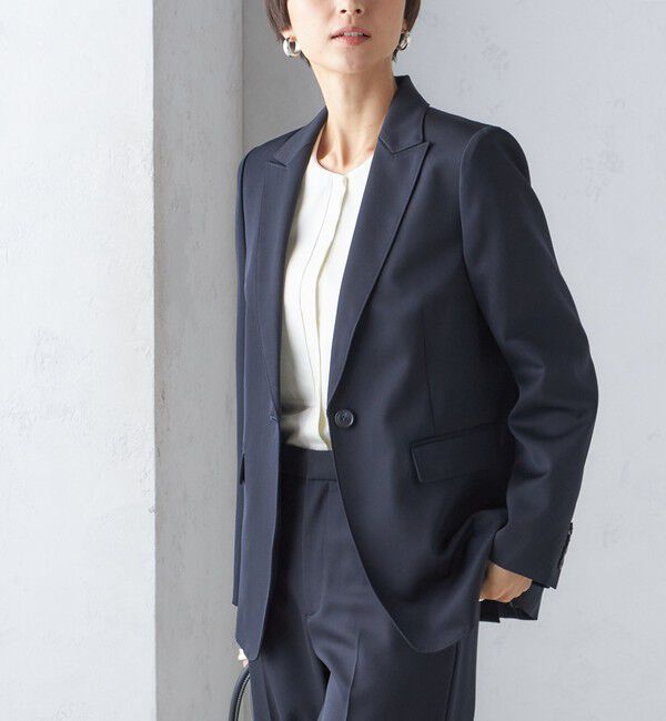 SHIPS for women「タキシード テーラード 1ボタン ジャケット」|テーラードジャケット|ネイビー