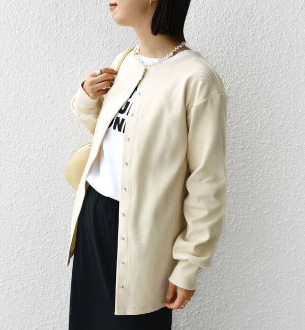 SHIPS for women「【WEB限定】〈手洗い可能〉ベア テレコ ミドル カーディガン」|カーディガン|