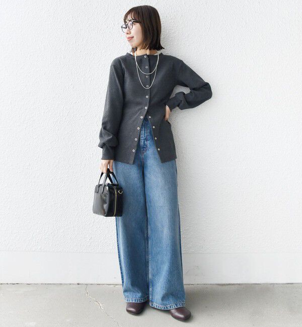 SHIPS for women「【WEB限定】〈手洗い可能〉ベア テレコ ミドル カーディガン」|カーディガン|