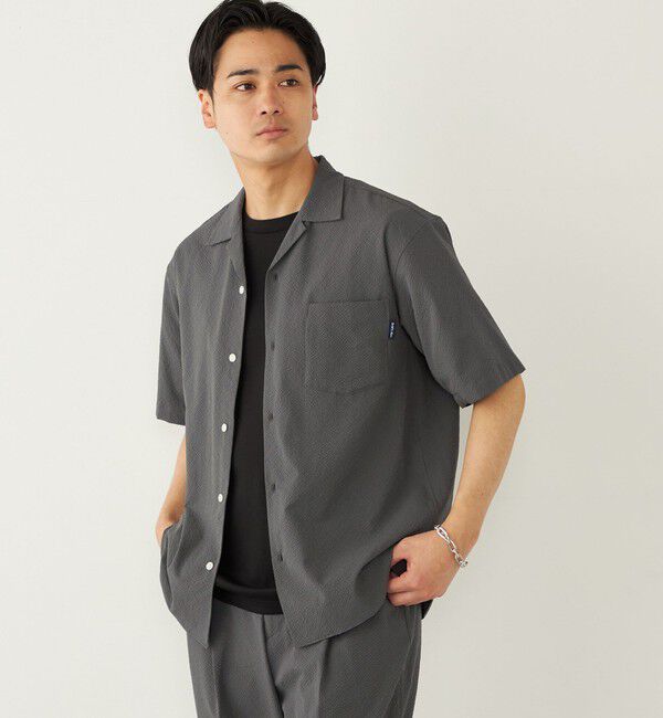 SHIPS Colors 「SHIPS Colors:〈接触冷感・吸水速乾・洗濯機可能〉ライト サッカー シャツ◇」|シャツ・ブラウス|グレー