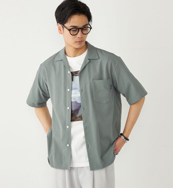 SHIPS Colors 「SHIPS Colors:〈接触冷感・吸水速乾・洗濯機可能〉ライト サッカー シャツ◇」|シャツ・ブラウス|グリーン