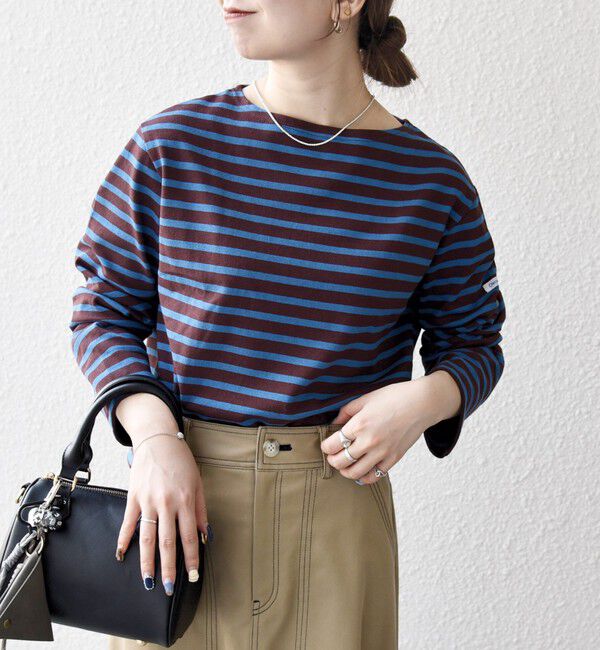 SHIPS any「ORCIVAL:〈手洗い可能〉ボートネック ボーダー ロングスリーブ プルオーバー 25AW」|Tシャツ・カットソー|