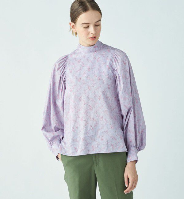 SOULEIADO「コットンプリント バックボウタイブラウス」|シャツ・ブラウス|