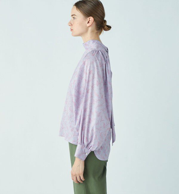 SOULEIADO「コットンプリント バックボウタイブラウス」|シャツ・ブラウス|