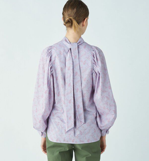 SOULEIADO「コットンプリント バックボウタイブラウス」|シャツ・ブラウス|