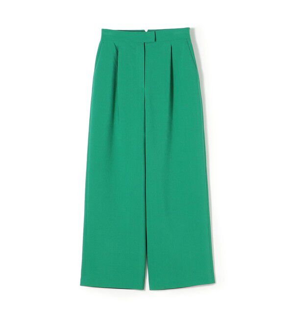 Ballsey「リネンレーヨンストレッチ タックストレートパンツ」|その他|53 グリーン