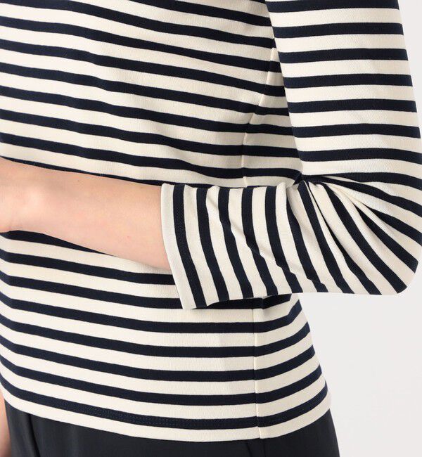 TOMORROWLAND collection「コットンフライスボーダー ボートネックプルオーバー」|Tシャツ・カットソー|