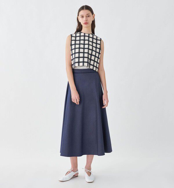 TOMORROWLAND collection「コットンシルクデニム サーキュラースカート」|フレア|