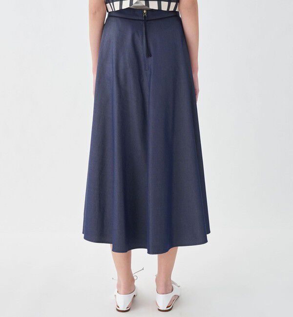 TOMORROWLAND collection「コットンシルクデニム サーキュラースカート」|フレア|