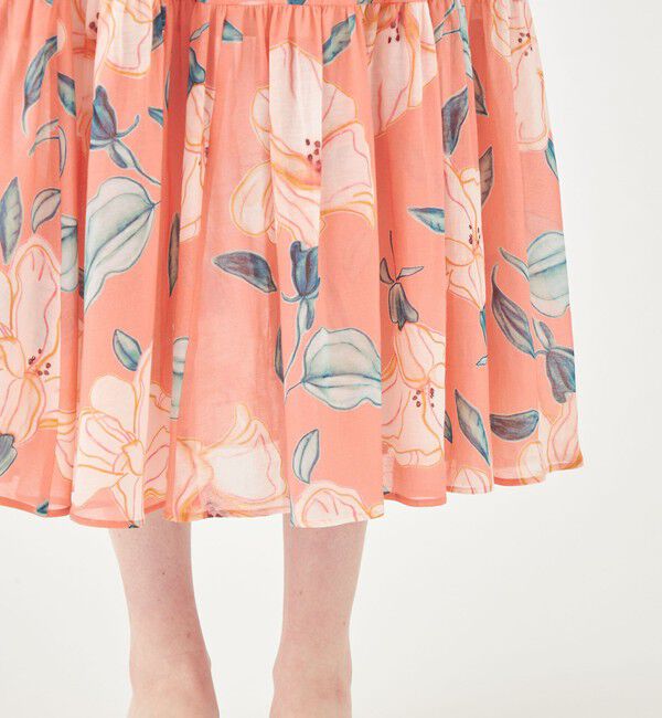 Ballsey「バチックフラワープリント ボリュームティアードスカート」|フレア|