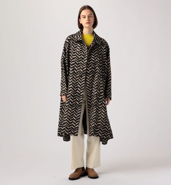 TOMORROWLAND GOODS「HAVERSACK ウールロービングヘリンボーン バルカラーコート」|ステンカラーコート|
