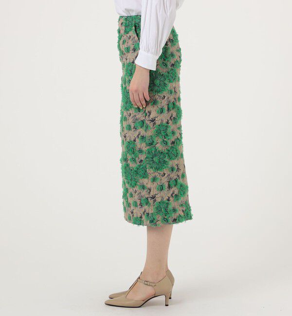 TOMORROWLAND collection「カットフラワージャカード タイトミディスカート」|タイト|