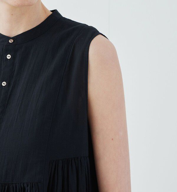 GALERIE VIE「インドコットン スタンドネックギャザーワンピース」|ワンピース|