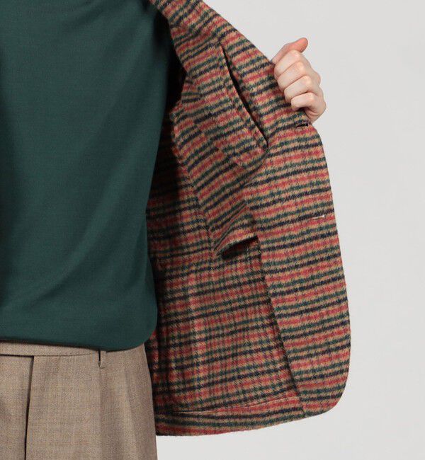 TOMORROWLAND MENS「シルクガンクラブチェック シングルブレステッド2Bジャケット」|テーラードジャケット|